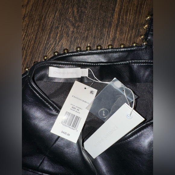 jonathan simkhai leather and gold studded mini skirt size XS - Picture 2 of 4